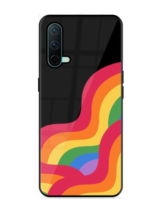 Wavy Rainbow Glossy Soft Edge Case for Oneplus Nord Ce (5G) Chachhi