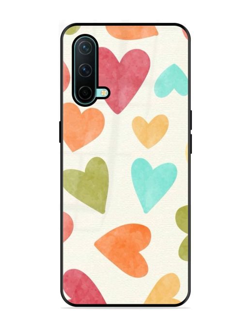 Watercolor Hearts Glossy Soft Edge Case for Oneplus Nord Ce (5G) Chachhi