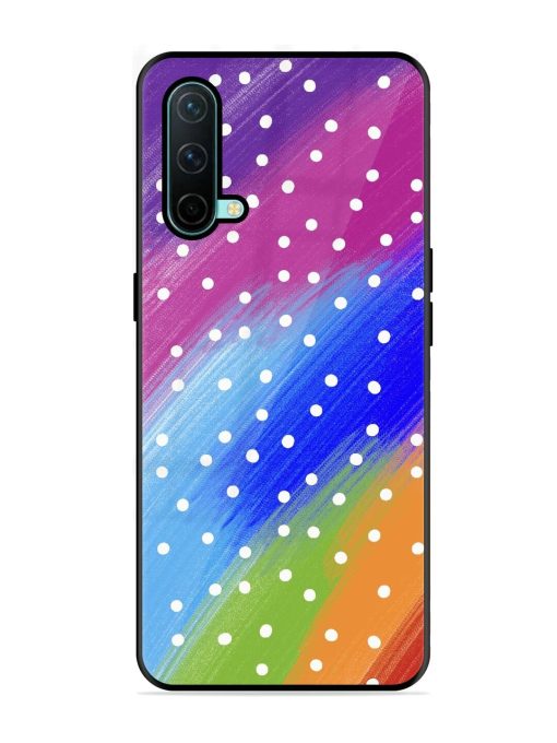 Rainbow Polka Dot Dream Glossy Soft Edge Case for Oneplus Nord Ce (5G) Chachhi