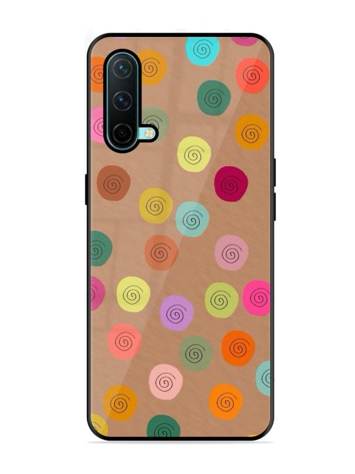 Swirly Dots On Kraft Glossy Soft Edge Case for Oneplus Nord Ce (5G)