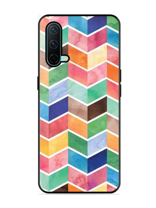 Watercolor Chevron Whimsy Glossy Soft Edge Case for Oneplus Nord Ce (5G) Chachhi