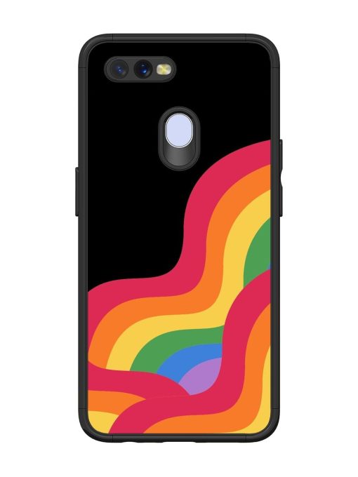 Wavy Rainbow Glossy Soft Edge Case for Oppo A11K Chachhi