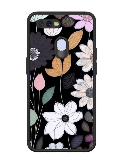 Whimsical Blooms On Black Glossy Soft Edge Case for Oppo A11K Chachhi