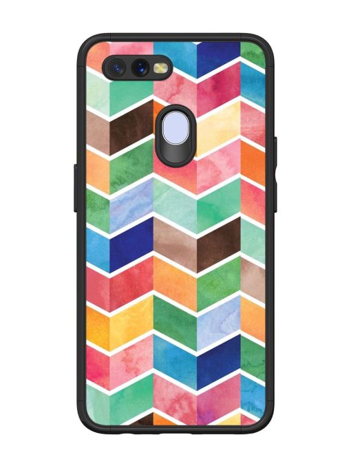 Watercolor Chevron Whimsy Glossy Soft Edge Case for Oppo A11K Chachhi