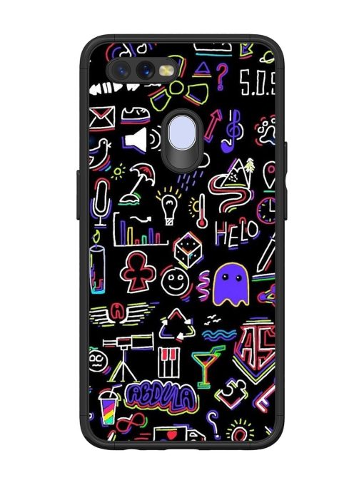 Neon Doodle Glossy Soft Edge Case for Oppo A12 Chachhi