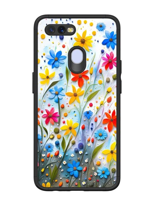 Vibrant Floral Glossy Soft Edge Case for Oppo A12 Chachhi