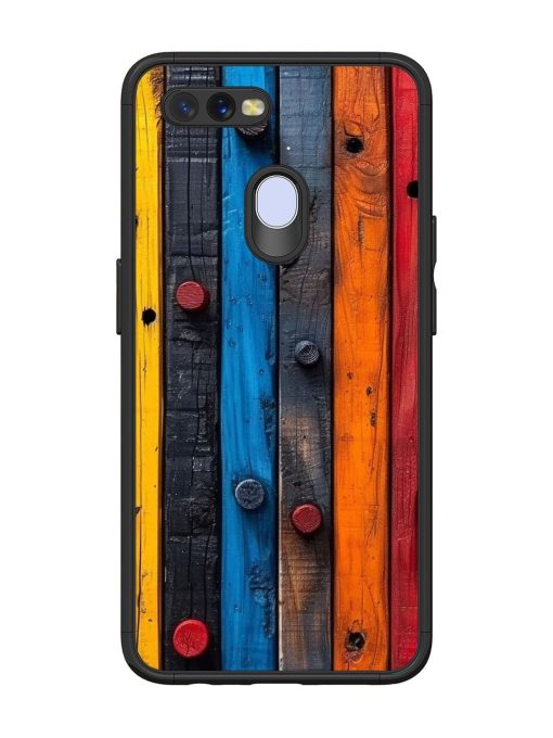 Rainbow Plank Glossy Soft Edge Case for Oppo A12 Chachhi