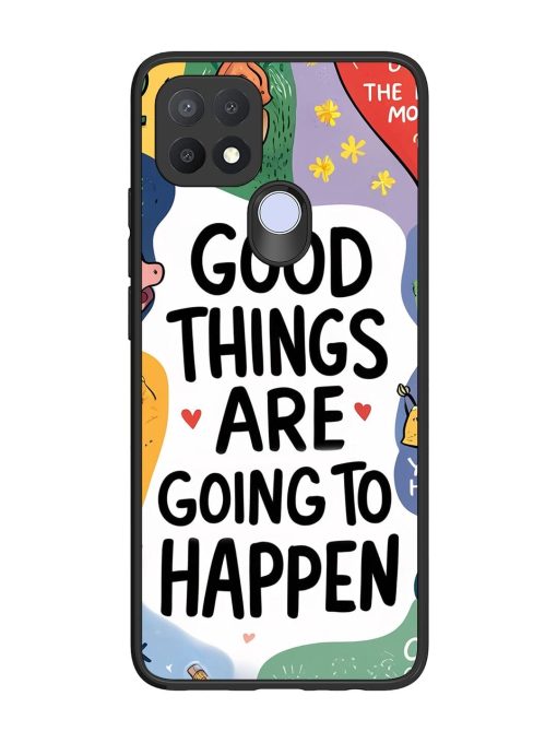 Uplifting Scribbles Glossy Soft Edge Case for Oppo A15 Chachhi