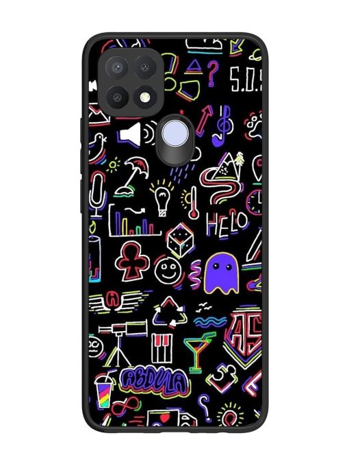 Neon Doodle Glossy Soft Edge Case for Oppo A15 Chachhi