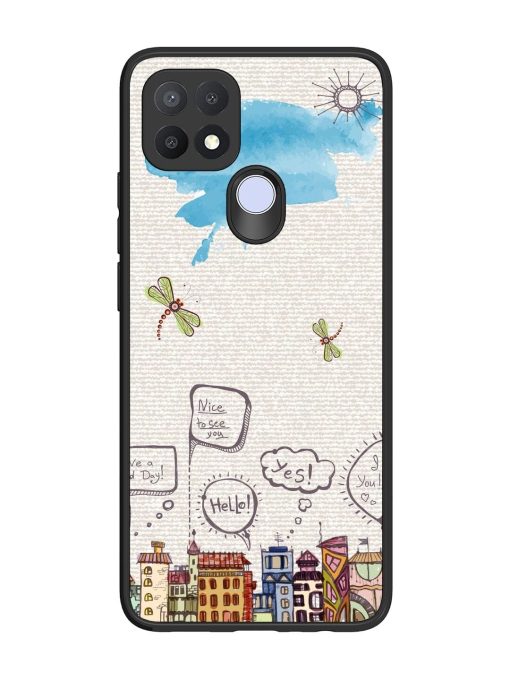 Doodle City Glossy Soft Edge Case for Oppo A15 Chachhi