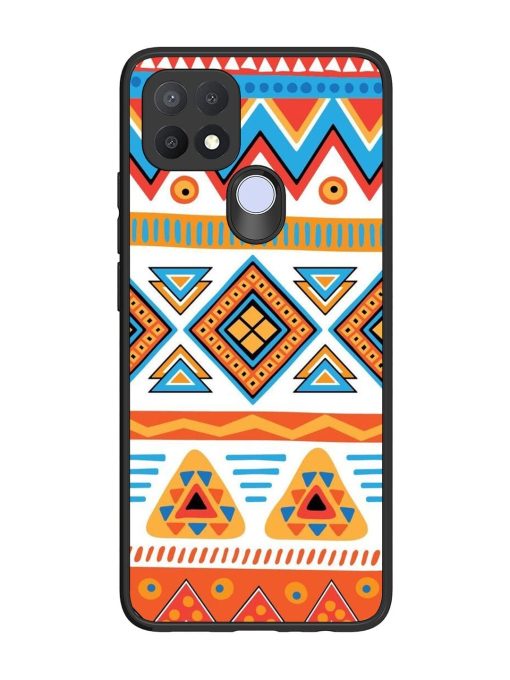 Vibrant Tribal Pattern Glossy Soft Edge Case for Oppo A15 Chachhi