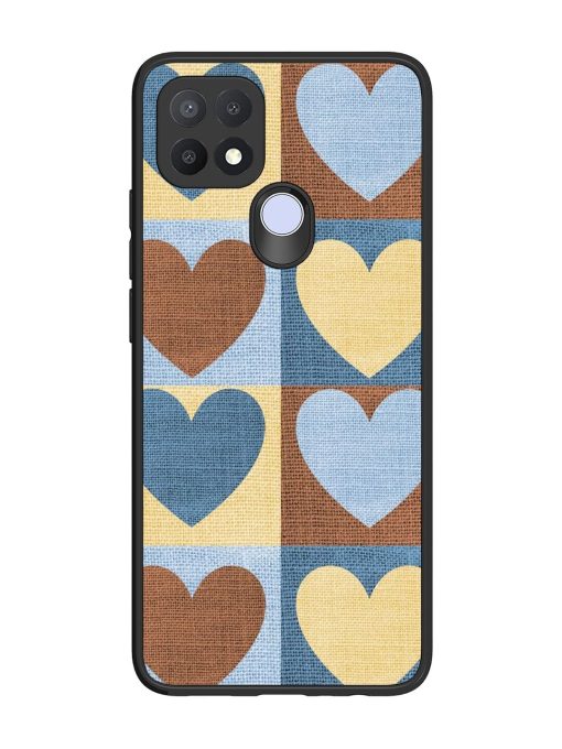 Hearts On Canvas Glossy Soft Edge Case for Oppo A15 Chachhi