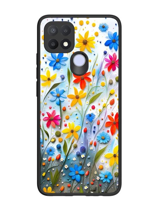 Vibrant Floral Glossy Soft Edge Case for Oppo A15 Chachhi