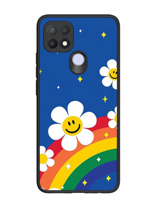 Happy Daisies And Rainbow Sky Glossy Soft Edge Case for Oppo A15 Chachhi