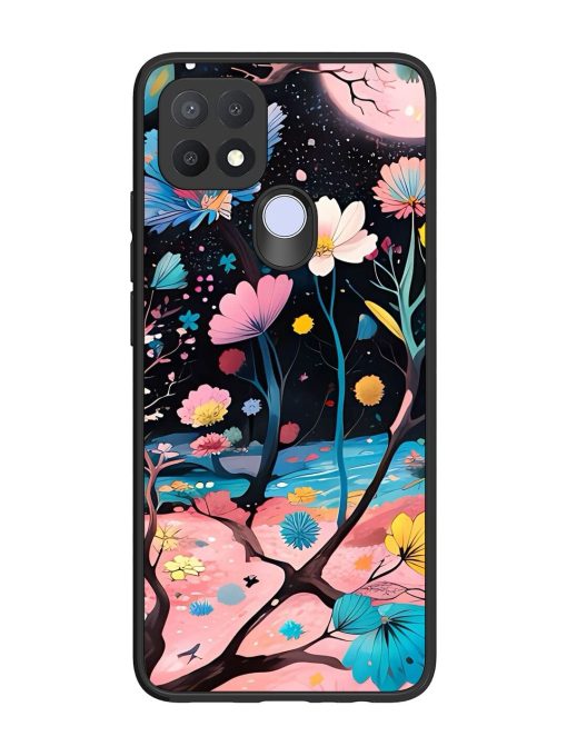 Cosmic Bloom Glossy Soft Edge Case for Oppo A15 Chachhi