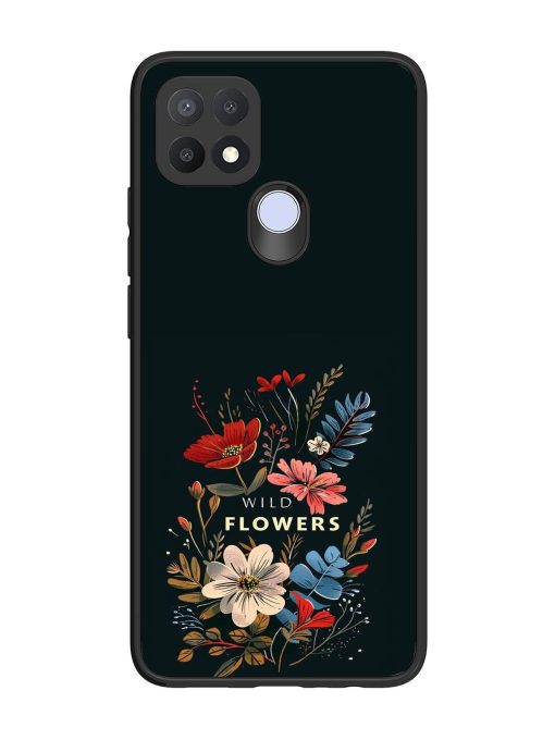 Dark Floral Glossy Soft Edge Case for Oppo A15 Chachhi