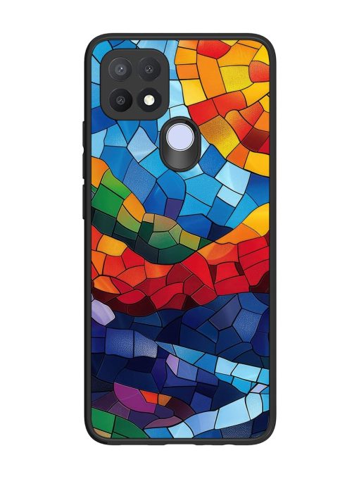 Mosaic Sunset Glossy Soft Edge Case for Oppo A15 Chachhi