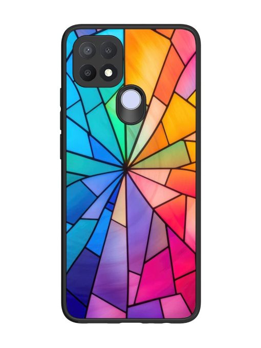 Stained Glass Kaleidoscope Of Colors Glossy Soft Edge Case for Oppo A15 Chachhi