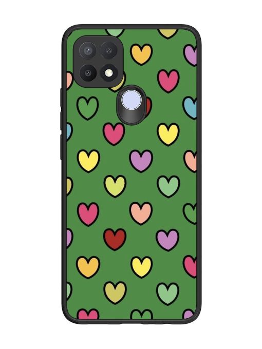 Rainbow Heart Parade Glossy Soft Edge Case for Oppo A15 Chachhi