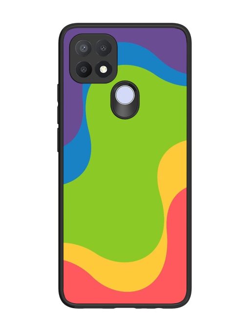 Wavy Rainbow Wonderland Glossy Soft Edge Case for Oppo A15 Chachhi