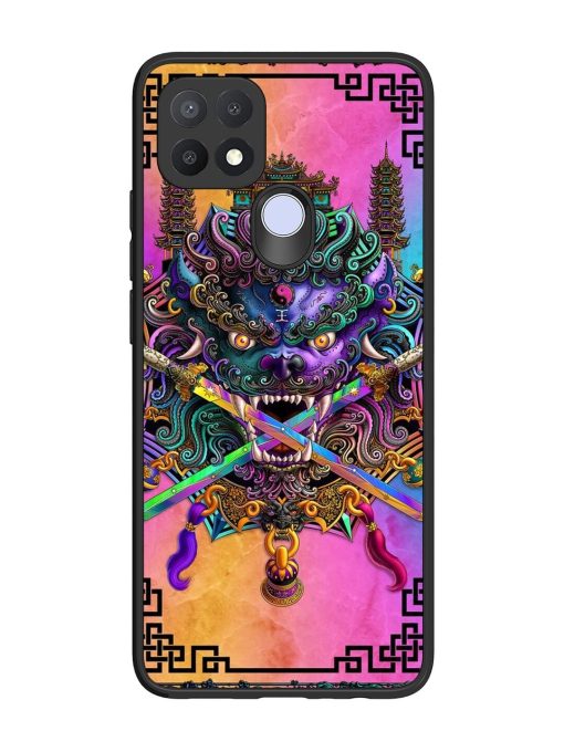 Psychedelic Fu Dog Tapestry Glossy Soft Edge Case for Oppo A15 Chachhi