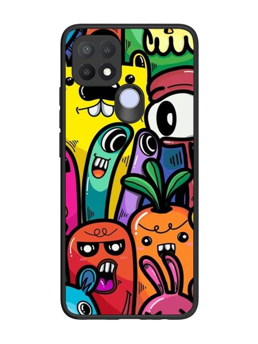 Whimsical Doodle Chaos Glossy Soft Edge Case for Oppo A15 Chachhi