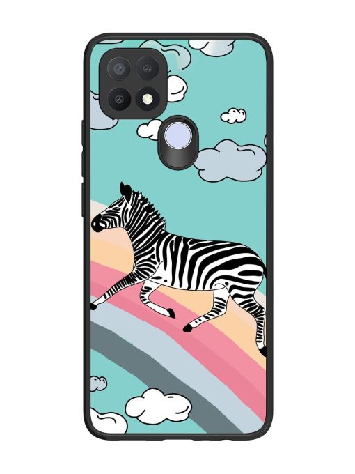 Zebra On A Rainbow Glossy Soft Edge Case for Oppo A15 Chachhi