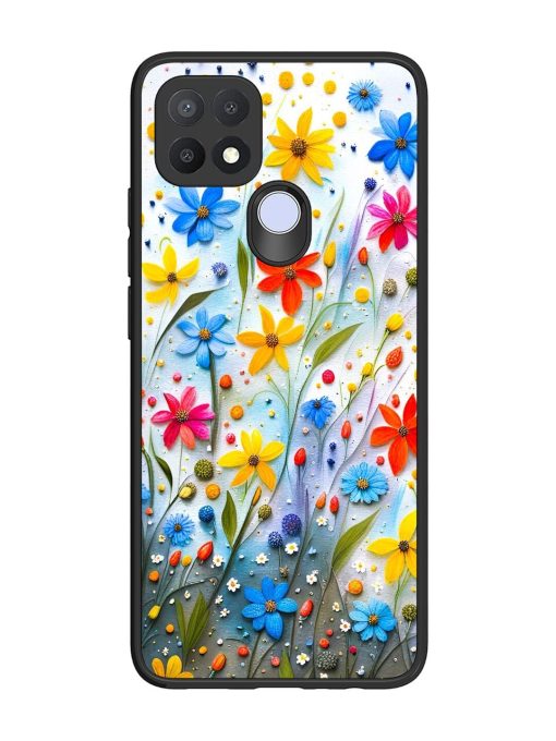 Vibrant Floral Glossy Soft Edge Case for Oppo A15S