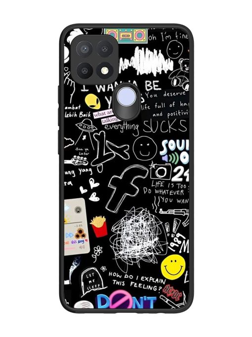 Doodle Diary Glossy Soft Edge Case for Oppo A15S Chachhi