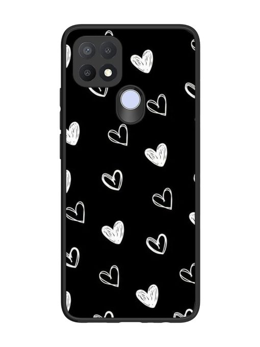 Scattered Hearts Glossy Soft Edge Case for Oppo A15S Chachhi