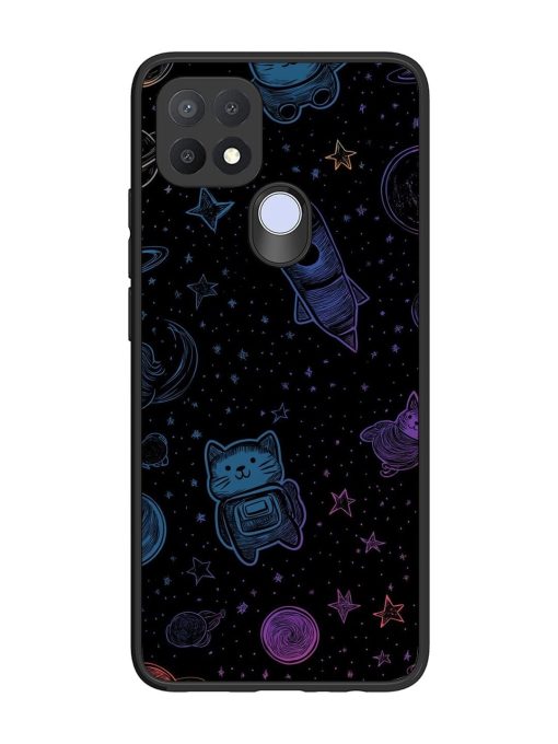 Cosmic Cat Chaos Glossy Soft Edge Case for Oppo A15S Chachhi