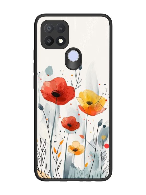 Poppy Fields Glossy Soft Edge Case for Oppo A15S Chachhi