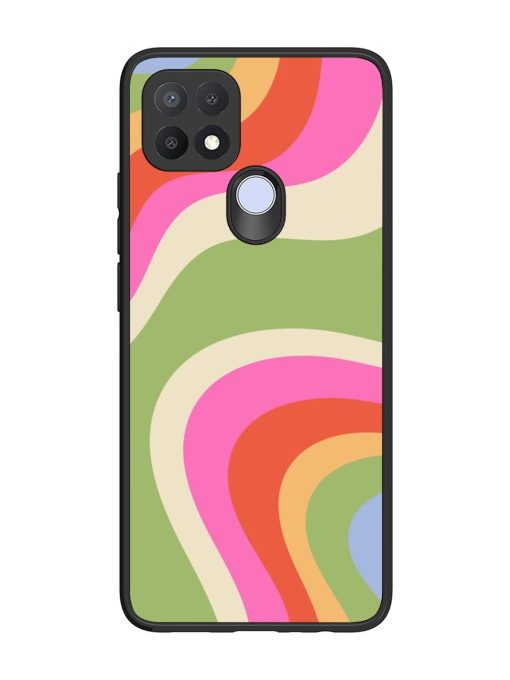 Wavy Rainbow Wonderland Glossy Soft Edge Case for Oppo A15S Chachhi