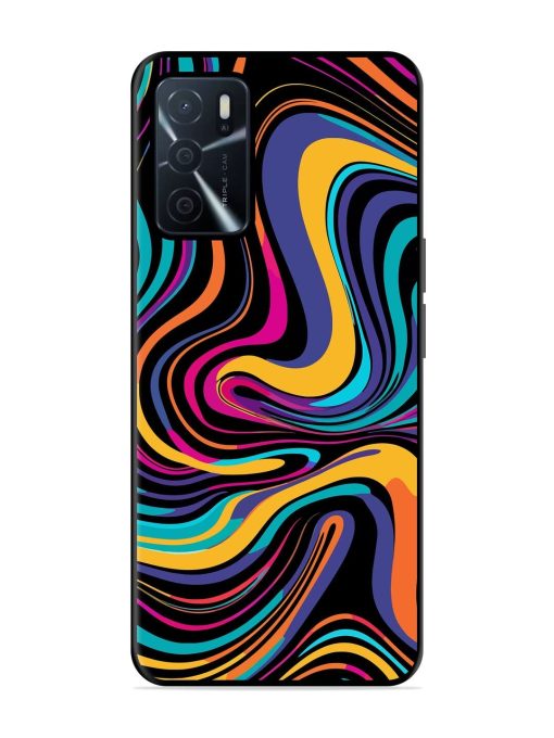 Psychedelic Swirl Glossy Soft Edge Case for Oppo A16 Chachhi