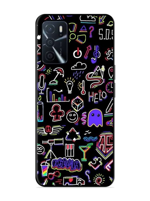 Neon Doodle Glossy Soft Edge Case for Oppo A16