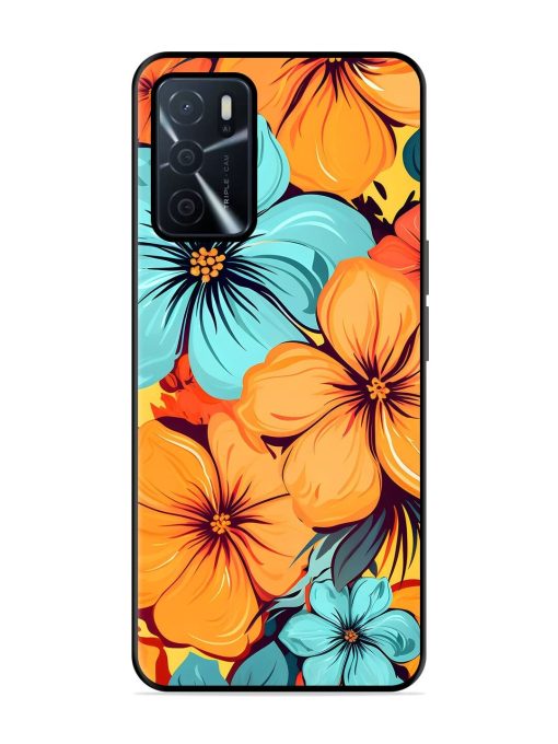 Tropical Bloom Glossy Soft Edge Case for Oppo A16 Chachhi