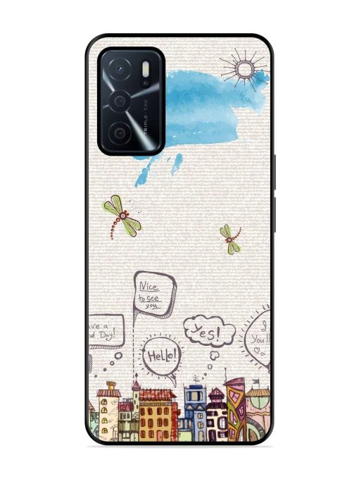 Doodle City Glossy Soft Edge Case for Oppo A16 Chachhi