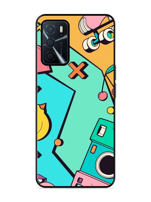 Retro Remix Glossy Soft Edge Case for Oppo A16 Chachhi