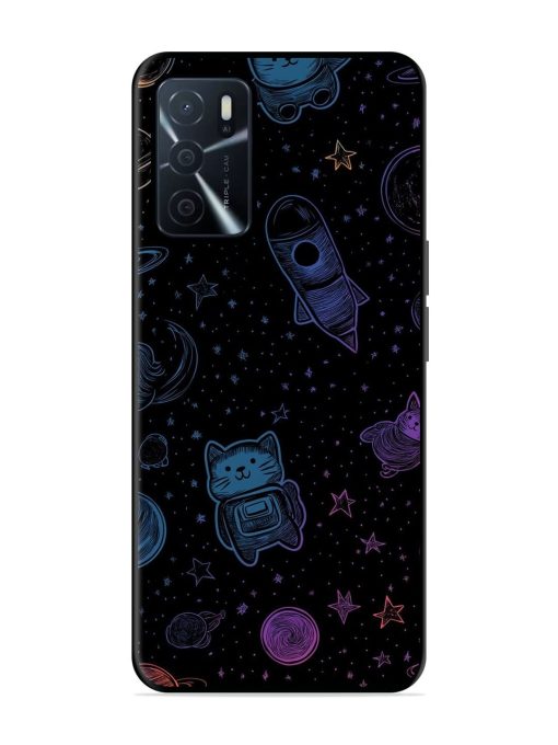 Cosmic Cat Chaos Glossy Soft Edge Case for Oppo A16 Chachhi