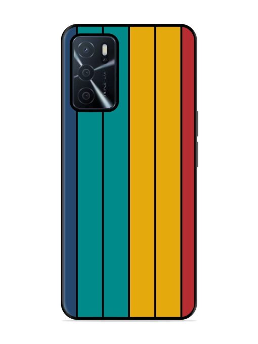 Retro Stripes Glossy Soft Edge Case for Oppo A16 Chachhi