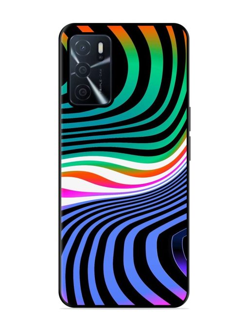 Psychedelic Waves Glossy Soft Edge Case for Oppo A16 Chachhi