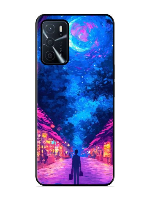 Neon Nightscape Glossy Soft Edge Case for Oppo A16 Chachhi