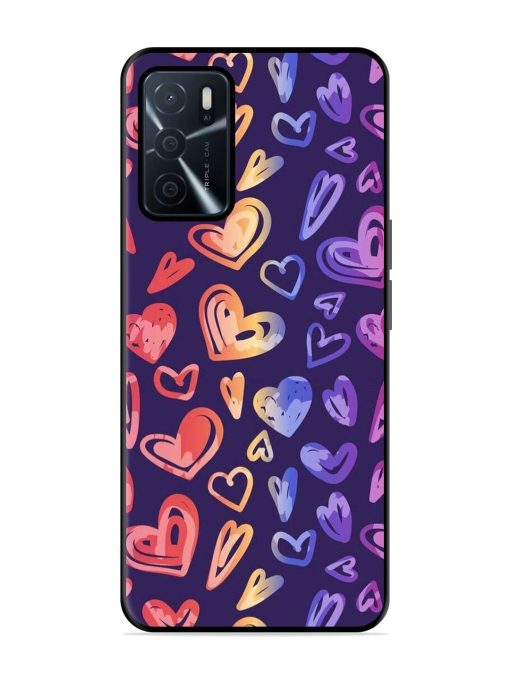 Rainbow Hearts Glossy Soft Edge Case for Oppo A16 Chachhi