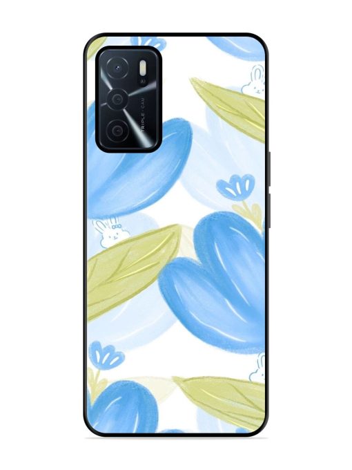 Bunny'S Blue Garden Glossy Soft Edge Case for Oppo A16 Chachhi