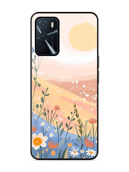 Golden Hour Blooms Glossy Soft Edge Case for Oppo A16 Chachhi