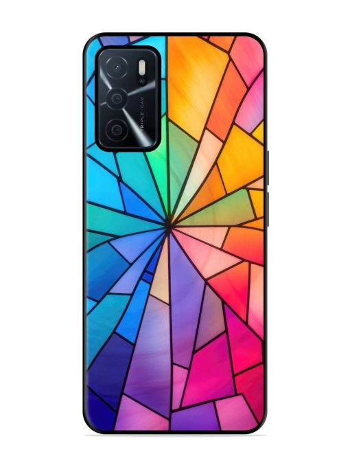 Stained Glass Kaleidoscope Of Colors Glossy Soft Edge Case for Oppo A16 Chachhi