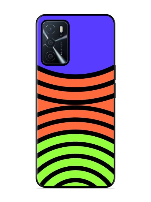 Psychedelic Stripe Symphony Glossy Soft Edge Case for Oppo A16 Chachhi