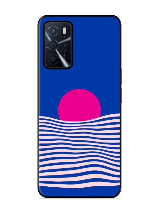 Pink Sunset Over Blue Waves Glossy Soft Edge Case for Oppo A16 Chachhi