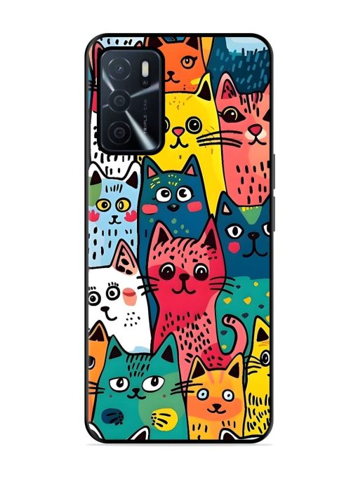 Feline Frenzy Glossy Soft Edge Case for Oppo A16 Chachhi