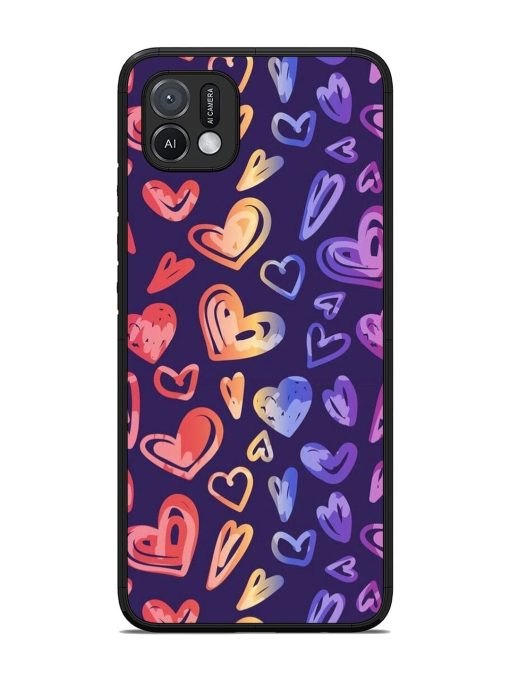 Rainbow Hearts Glossy Soft Edge Case for Oppo A16K